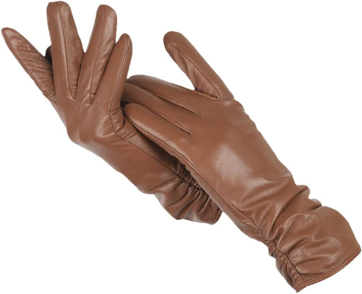 Elise | Klassieke & stijlvolle leren handschoenen in de kleur Khaki voor dames in Heritage stijl ideaal voor de winter