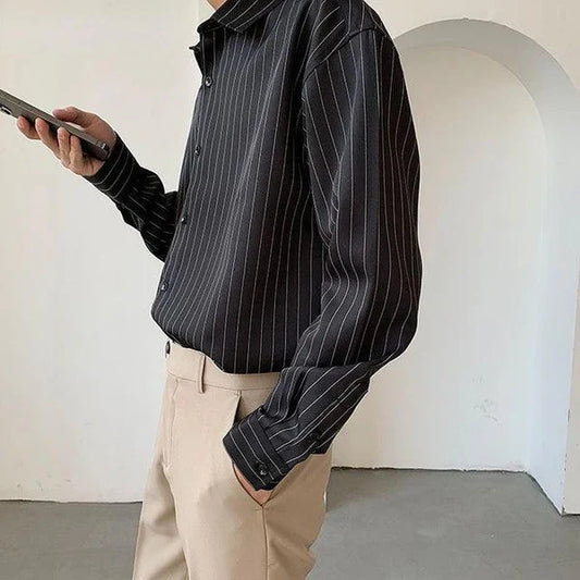 Emiel | Stijlvolle shirt in de kleur Zwart voor in stijl ideaal voor de herfst.
