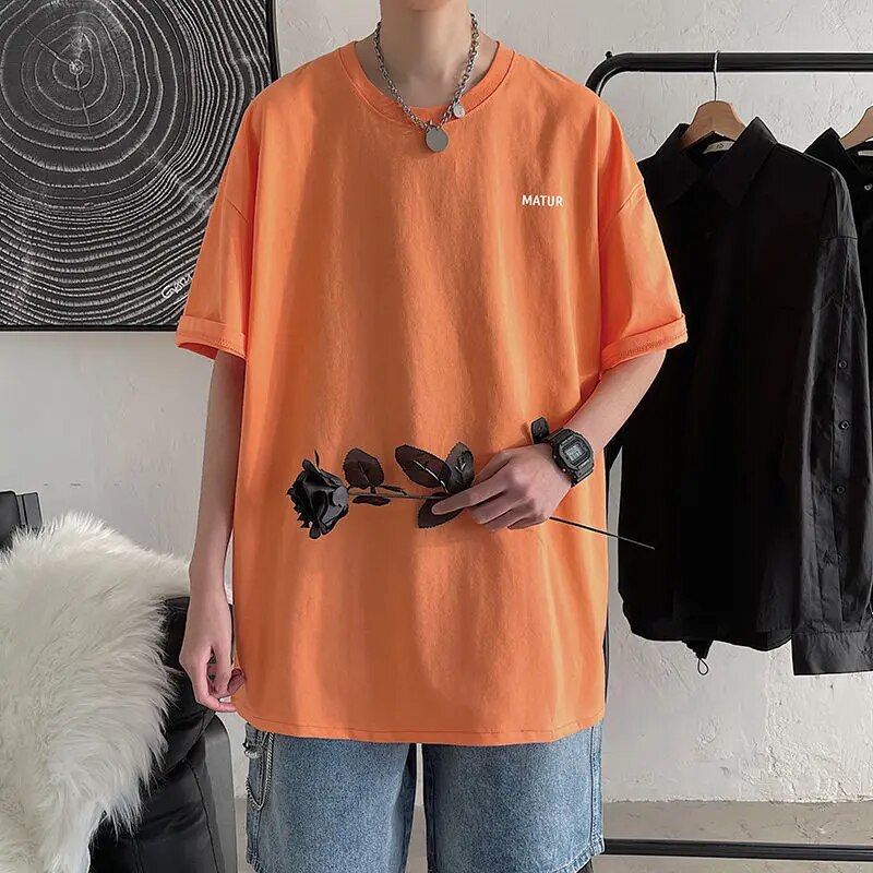 Emil | Zomerse casual T-shirt in de kleur Oranje voor heren in stijl ideaal voor de lente.