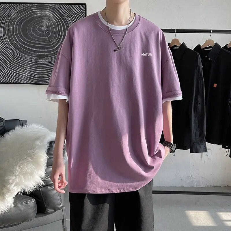 Emil | Zomerse casual T-shirt in de kleur Paars voor heren in stijl ideaal voor de lente.