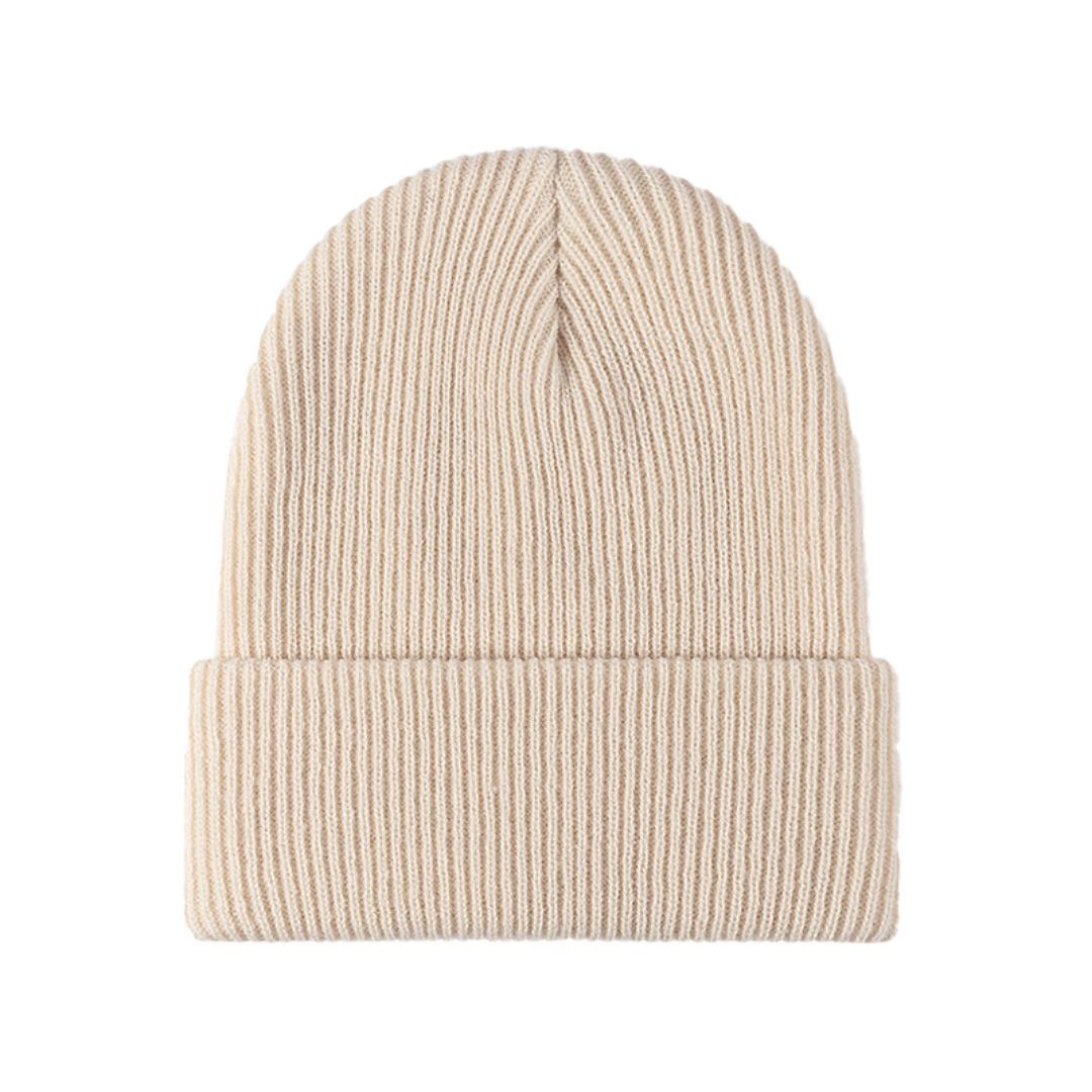 Evelien | Veelzijdige & warme gebreide beanie in de kleur Beige voor dames in Lounge stijl ideaal voor de winter