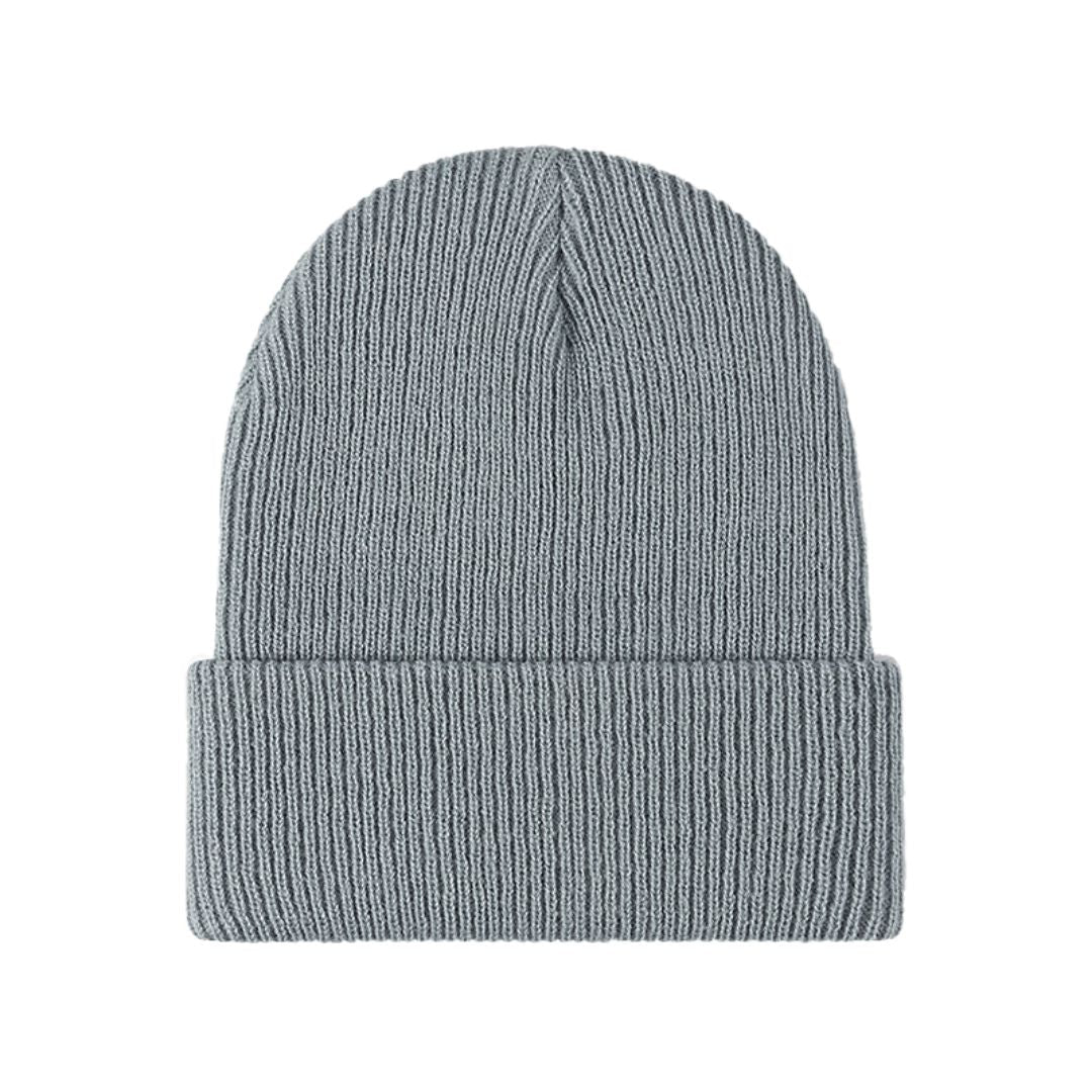 Evelien | Veelzijdige & warme gebreide beanie in de kleur Grijs voor dames in Lounge stijl ideaal voor de winter