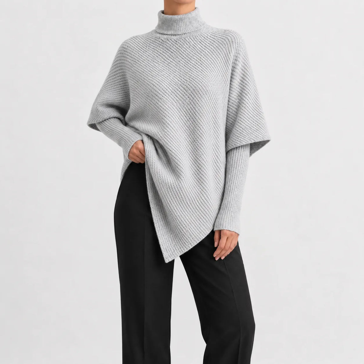 Oversized jumper met col