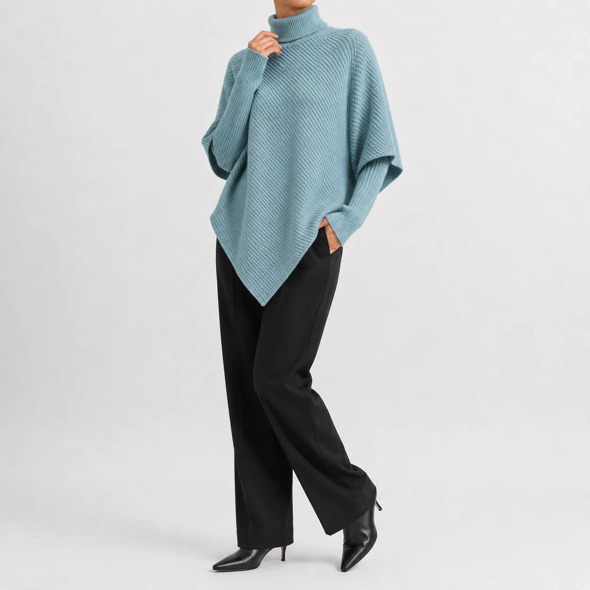 Oversized jumper met col