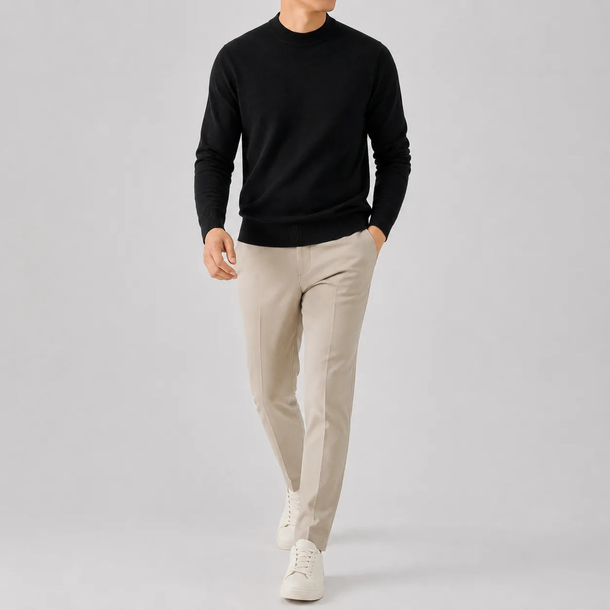 Trui met crew neckline en lange mouwen