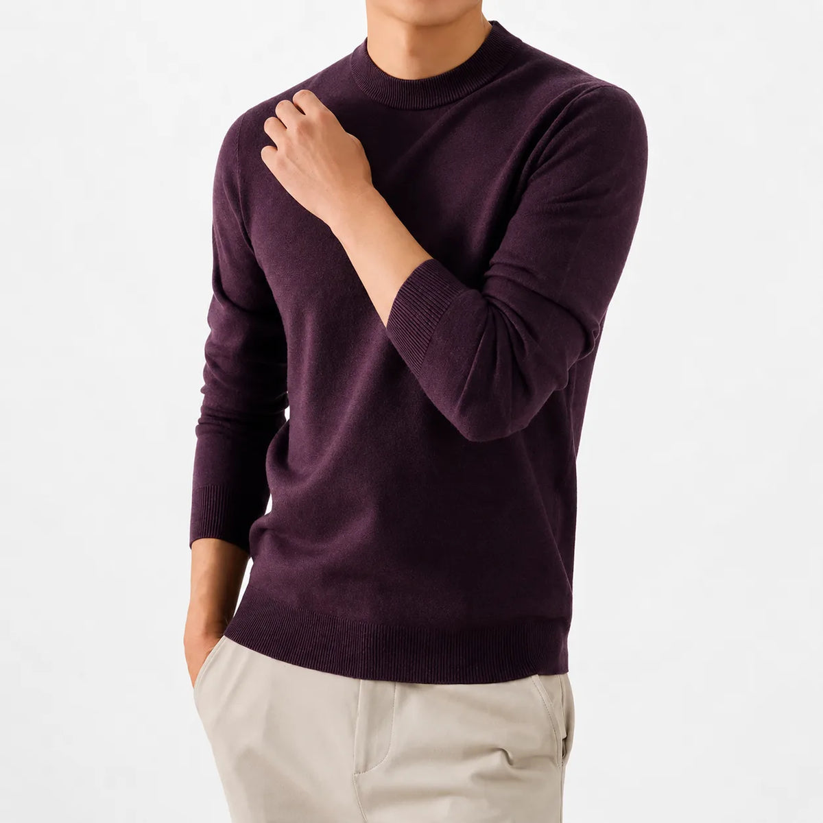 Trui met crew neckline en lange mouwen