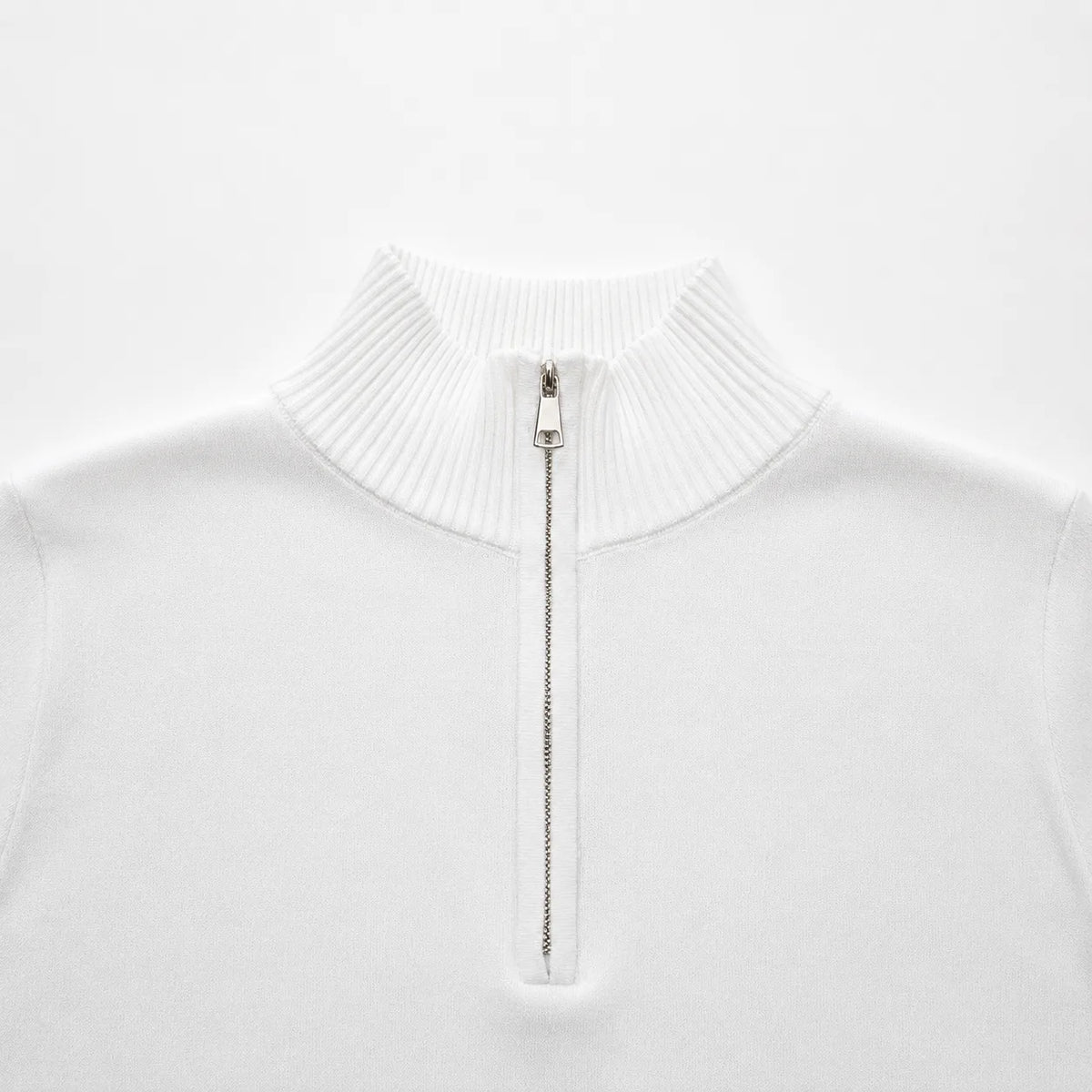 Zip-up trui met mock neckline