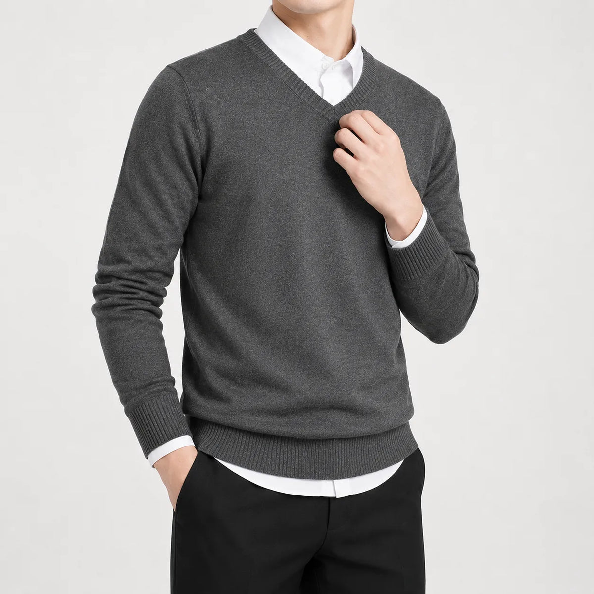 V-neck trui met lange mouwen