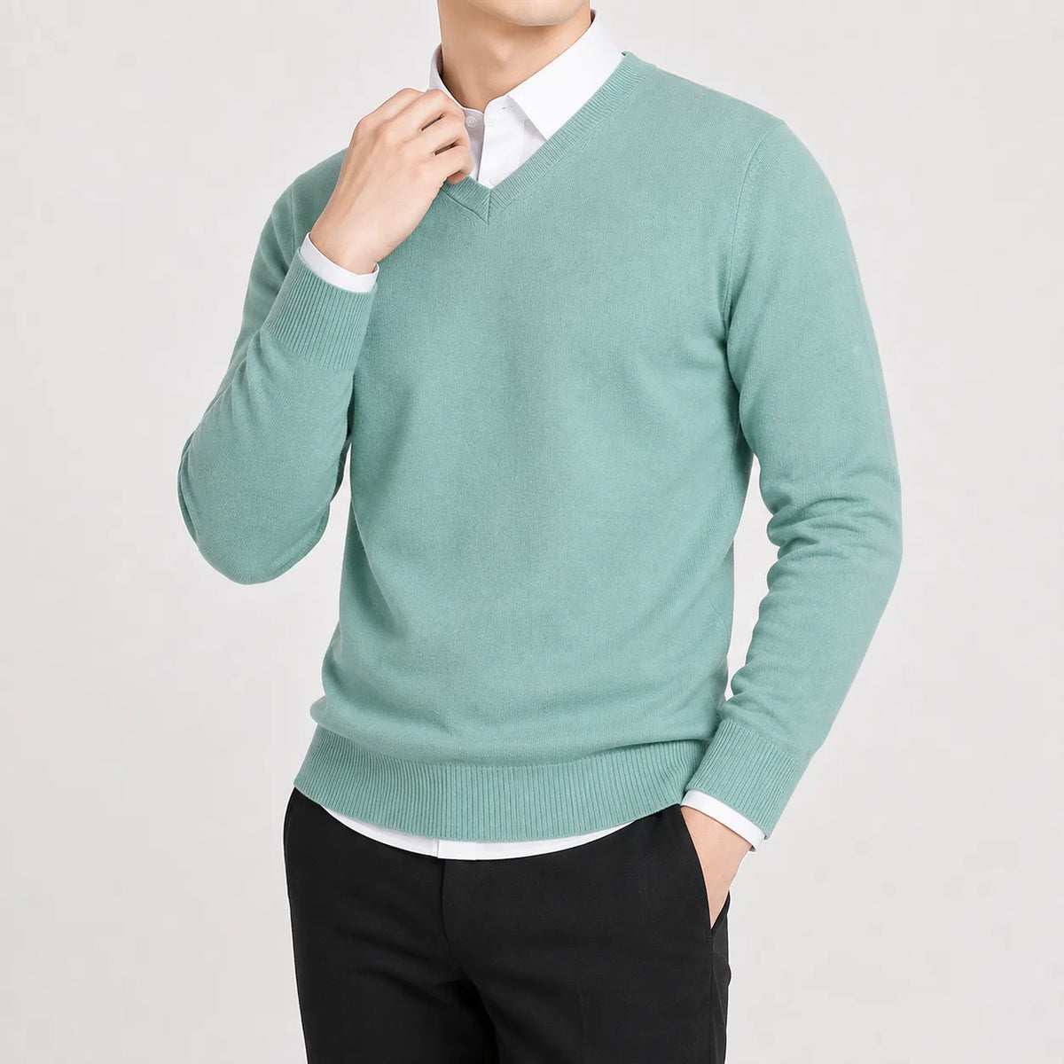 V-neck trui met lange mouwen