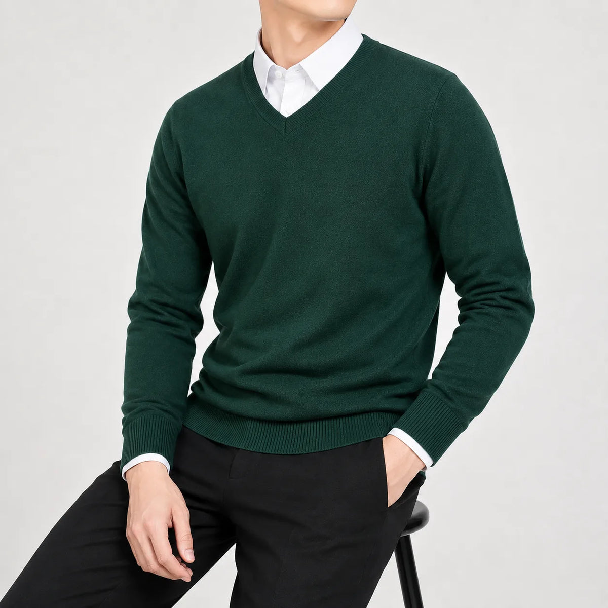 V-neck trui met lange mouwen