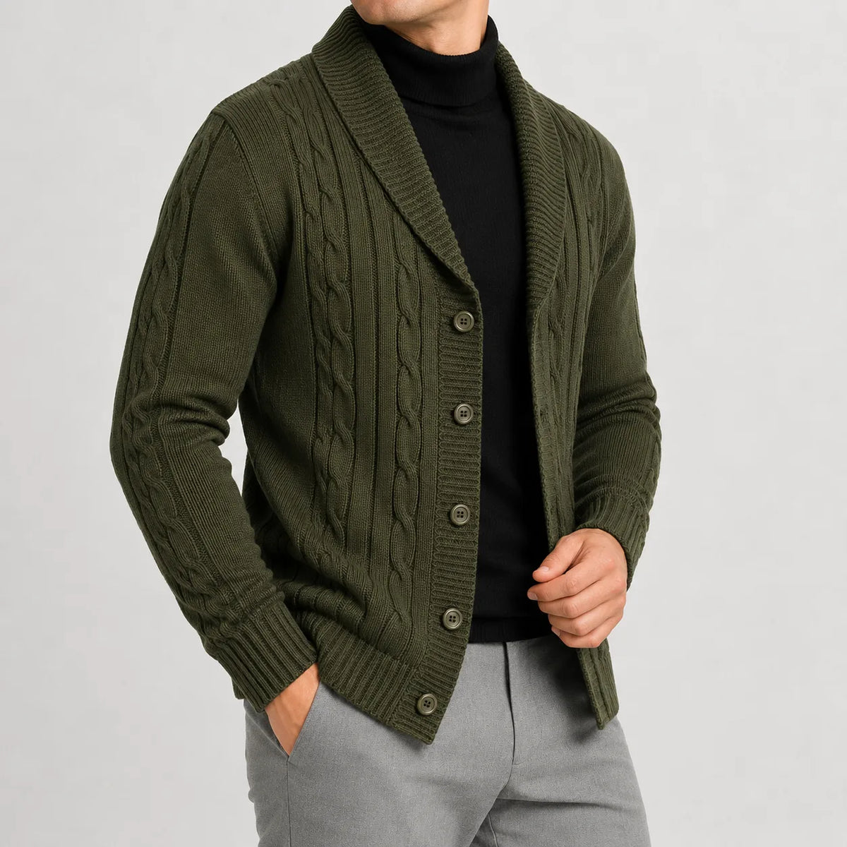 Cardigan met kabel breipatroon