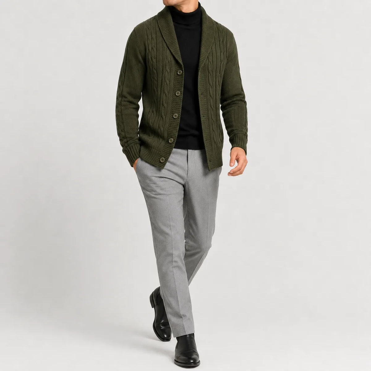 Cardigan met kabel breipatroon
