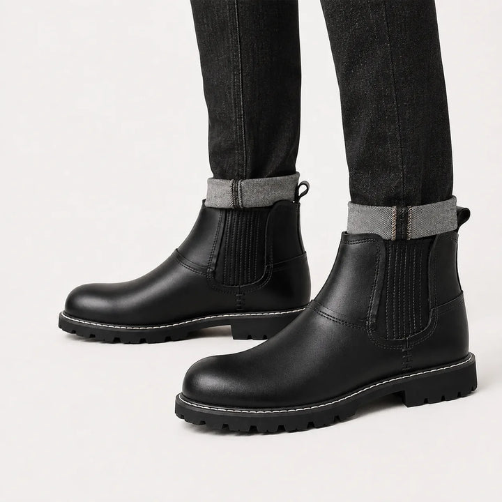 Veterschoenen boots met elastische zijpanelen