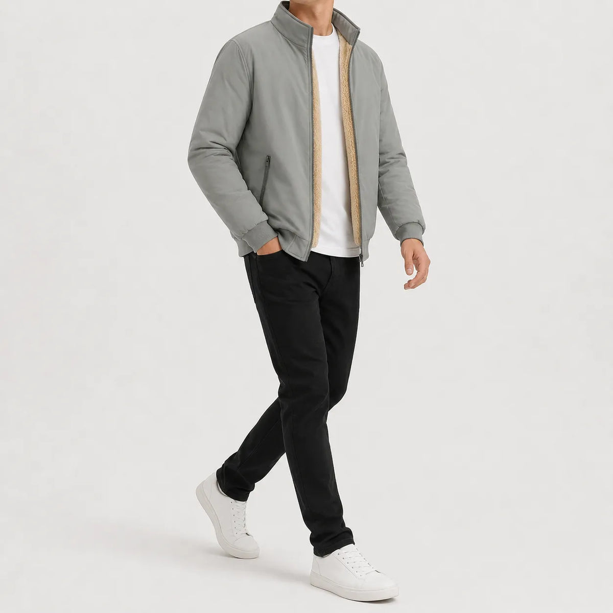 Puffer jacket met fleece lining