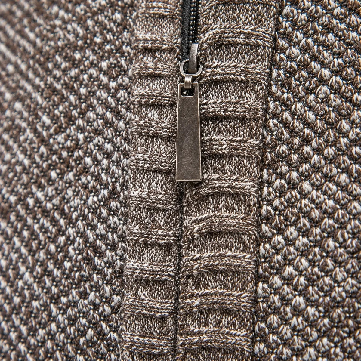 Zip-up trui met mock neck