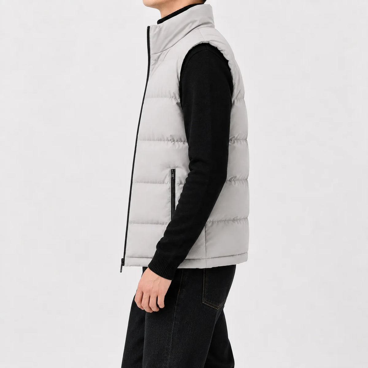 Gilet met hoge kraag en rits