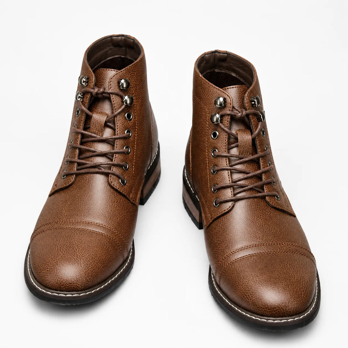 Veterschoenen boots met cap toe