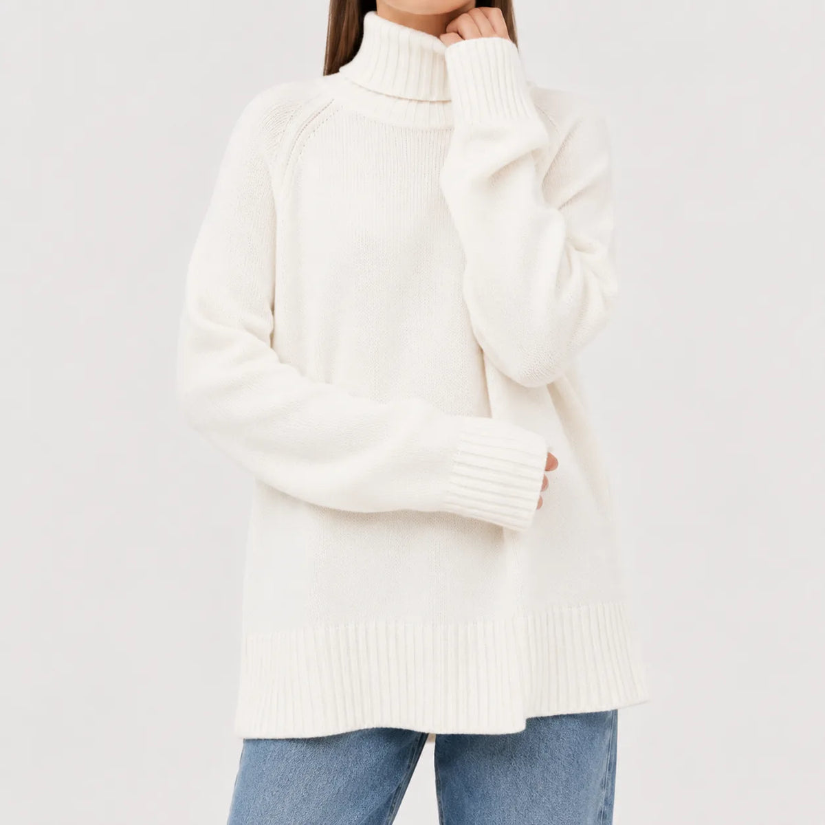 Oversized turtleneck jumper