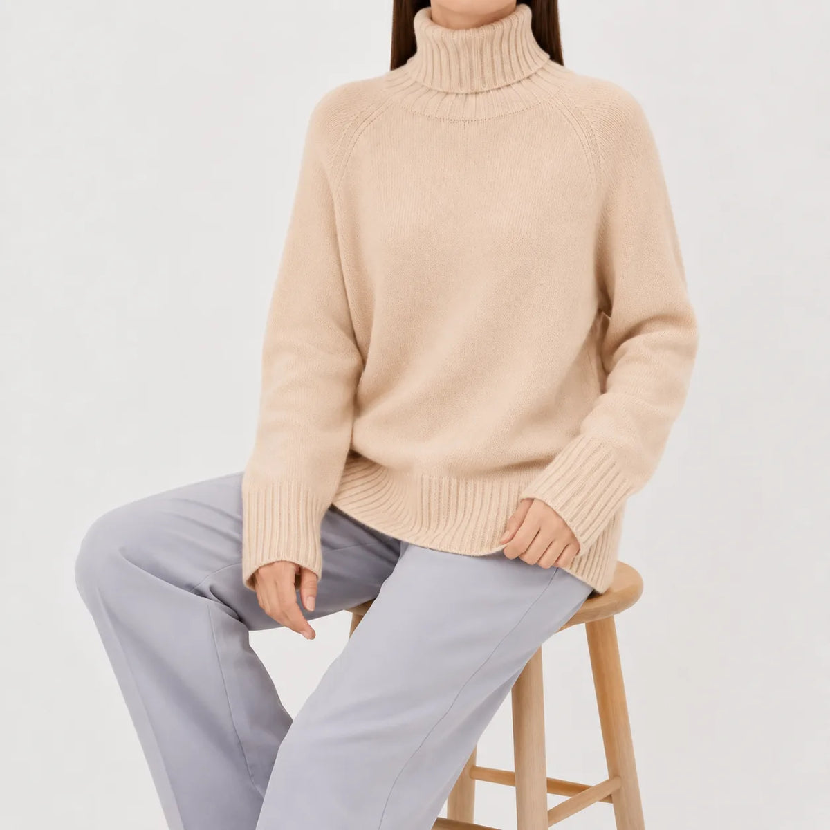 Oversized turtleneck jumper