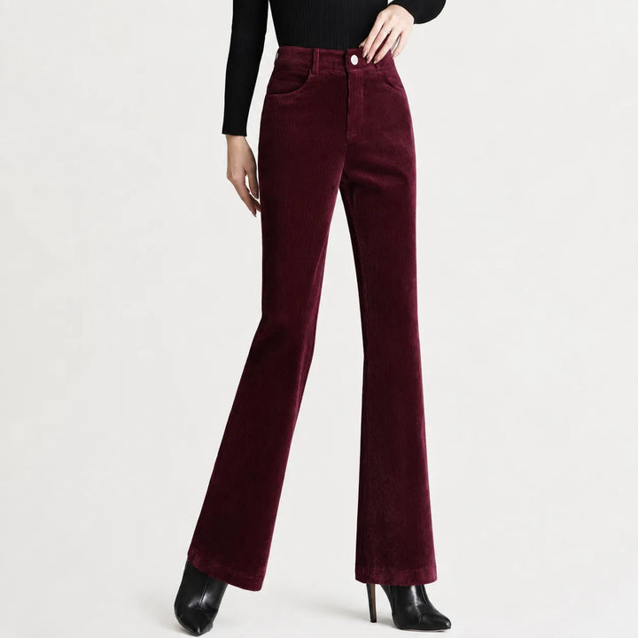 Bootcut broek met corduroy
