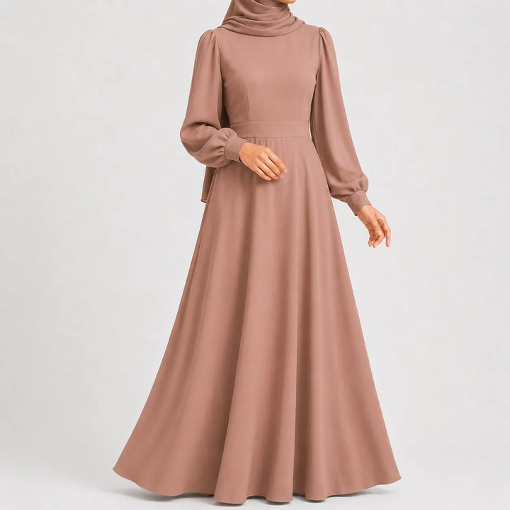 Lange jurk met hoge taille