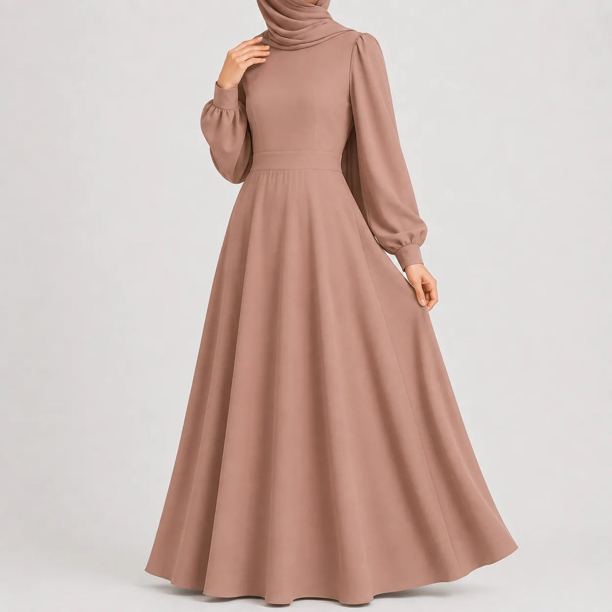 Lange jurk met hoge taille