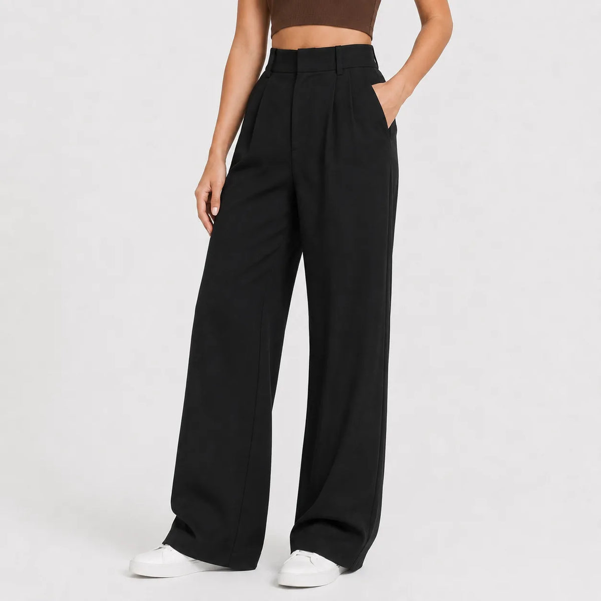 High waist wide leg pants
