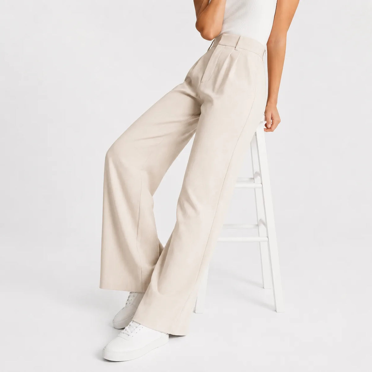 High waist wide leg pants