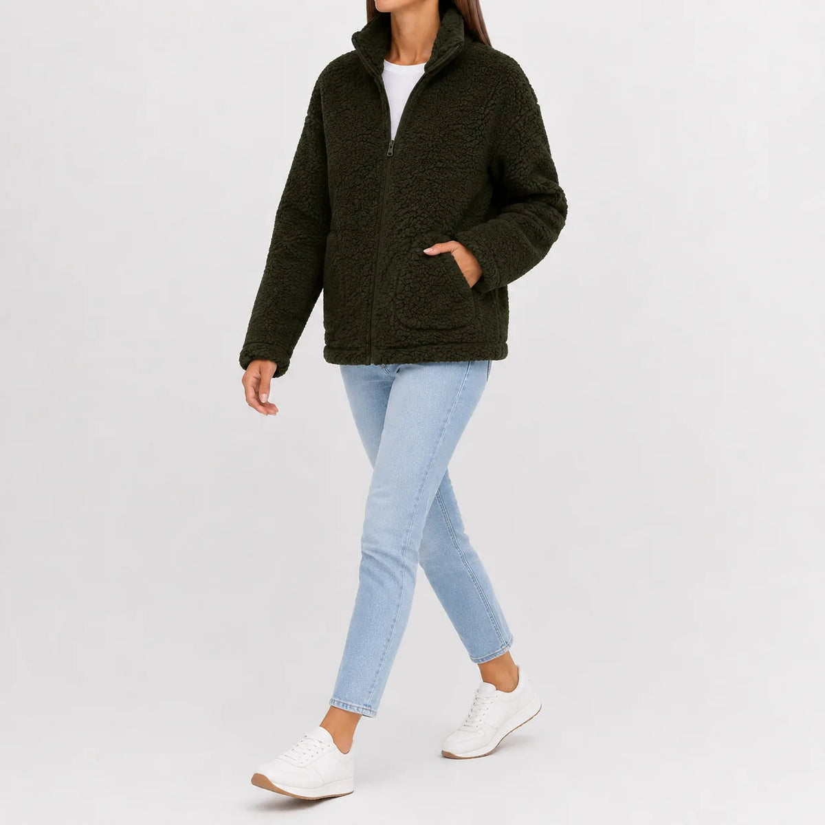 Fleece jacket met rits