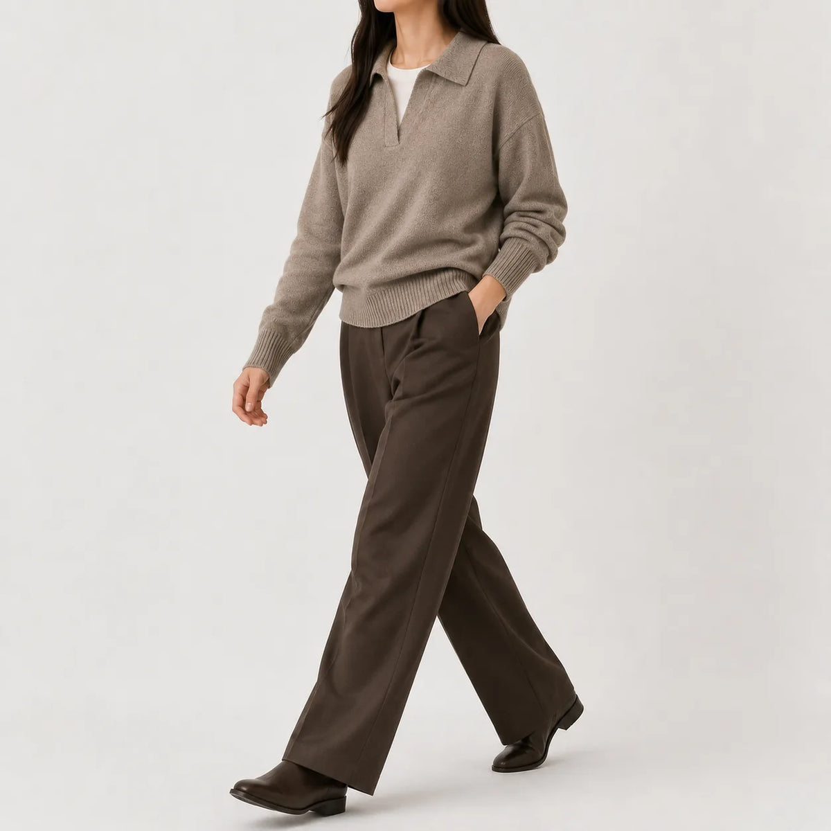 Sweater met V-hals en lange mouwen