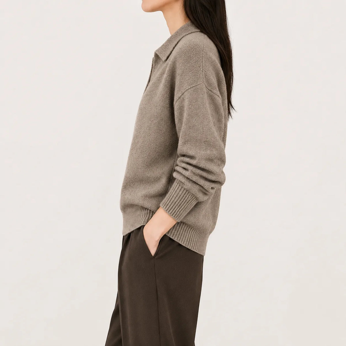 Sweater met V-hals en lange mouwen