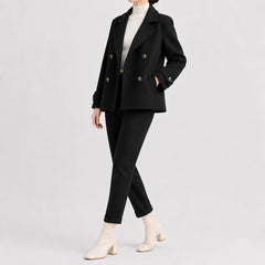 Korte trenchcoat met dubbele knopen