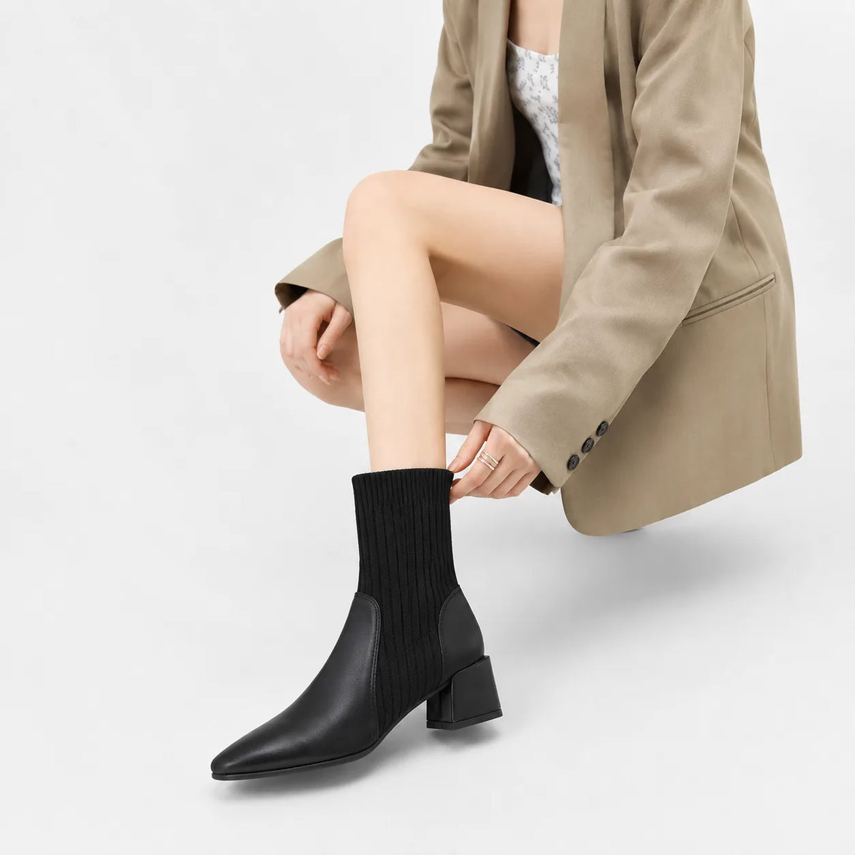 Chelsea boots met blokhak