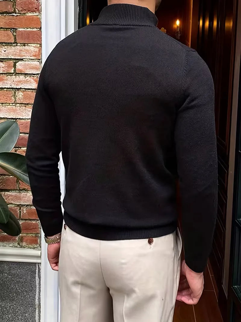Trui met kraag en half-zip