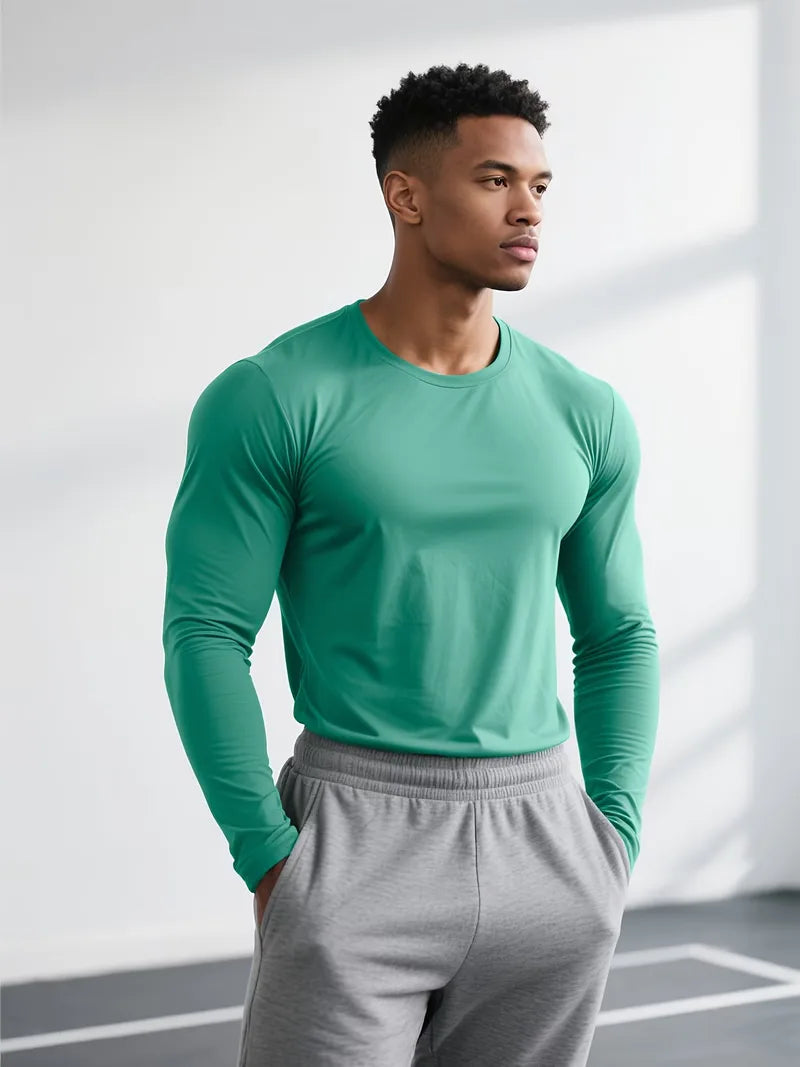 Longsleeve slim fit groen