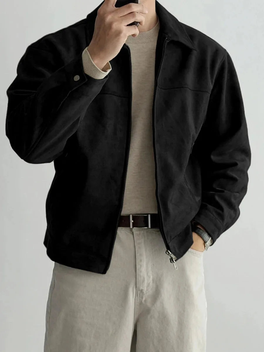Bomberjack van bruin suede
