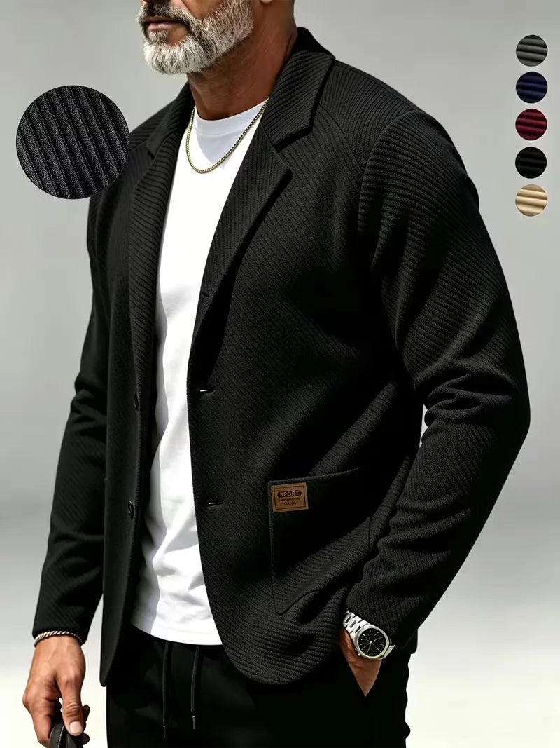 Blazer met gebreide structuur