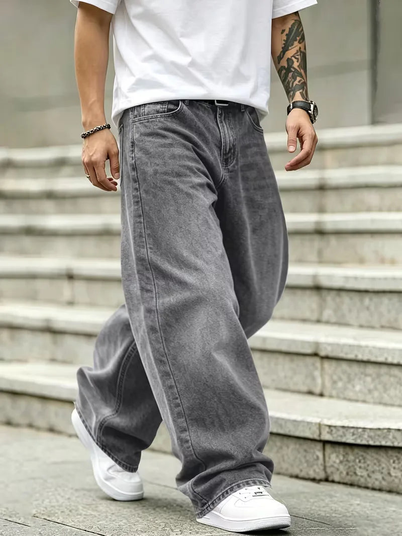 Loose fit jeans met meerdere zakken