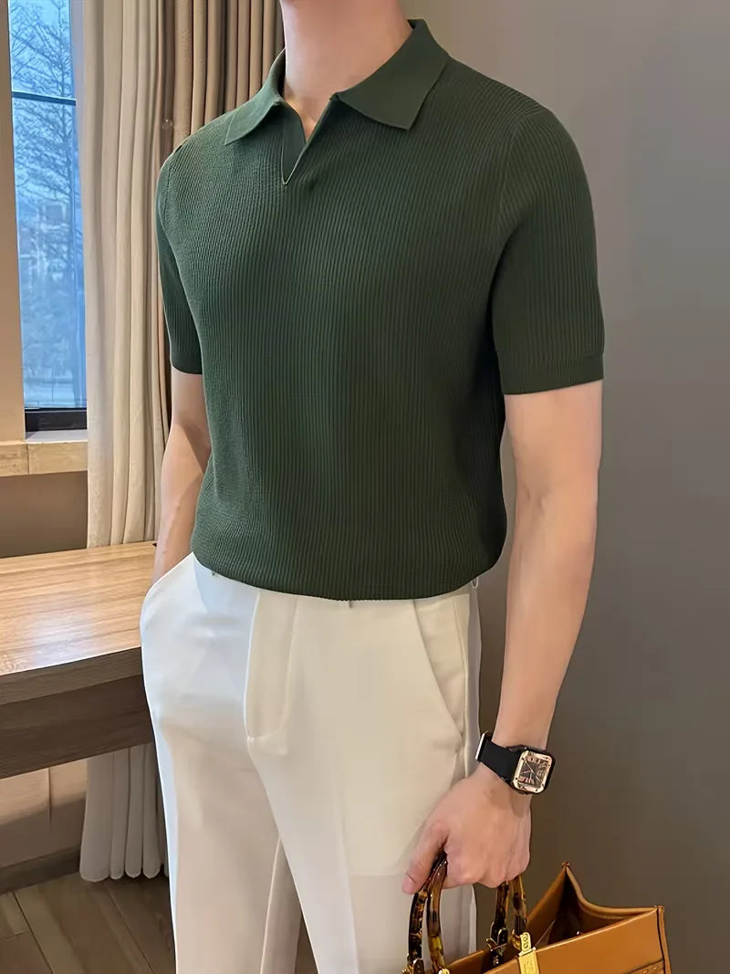 Polo's met V-neck en korte mouwen