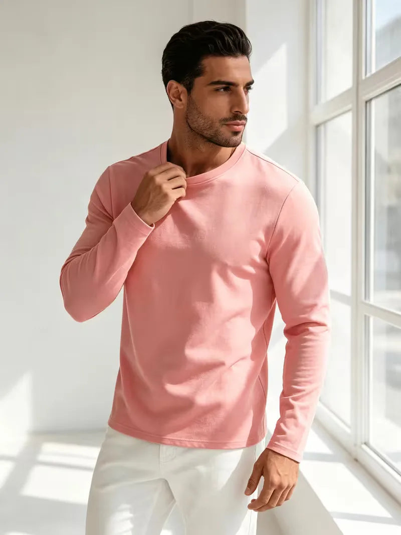 Longsleeve slim fit met crew neckline