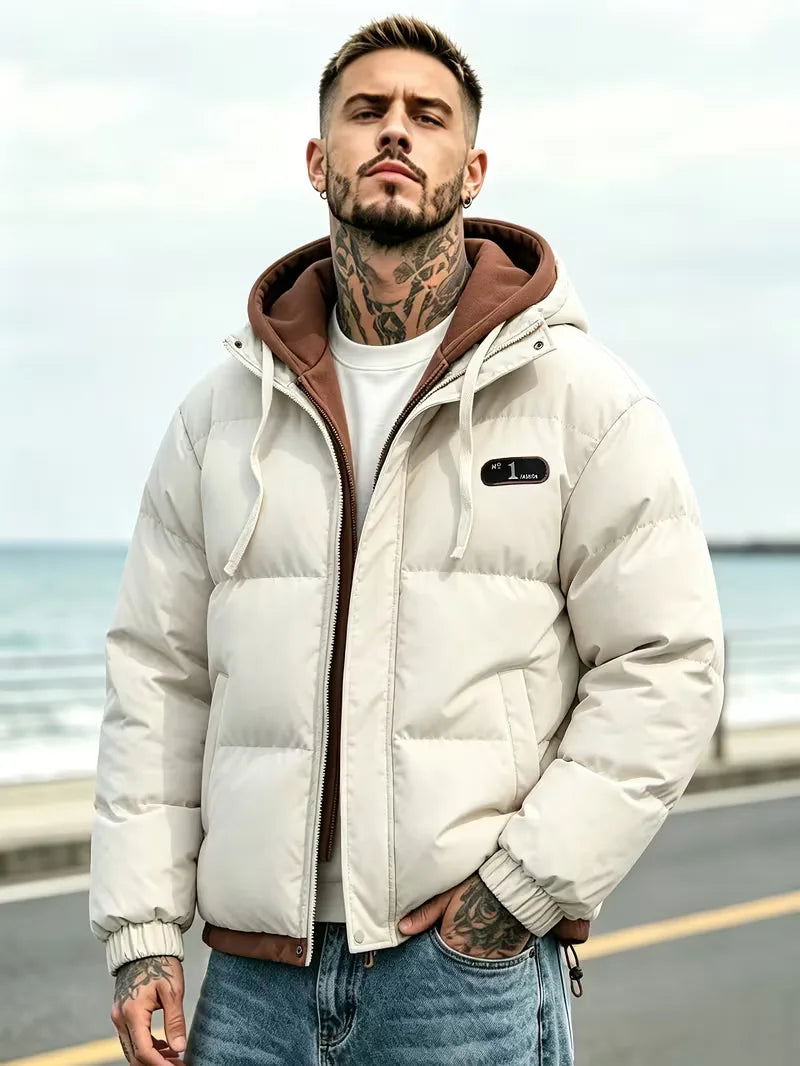 Oversized puffer jacket met capuchon