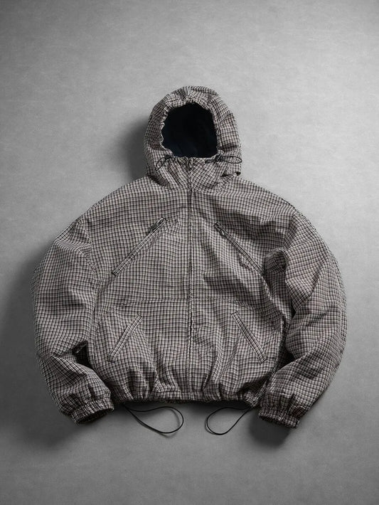 Oversized parka met plaid patroon
