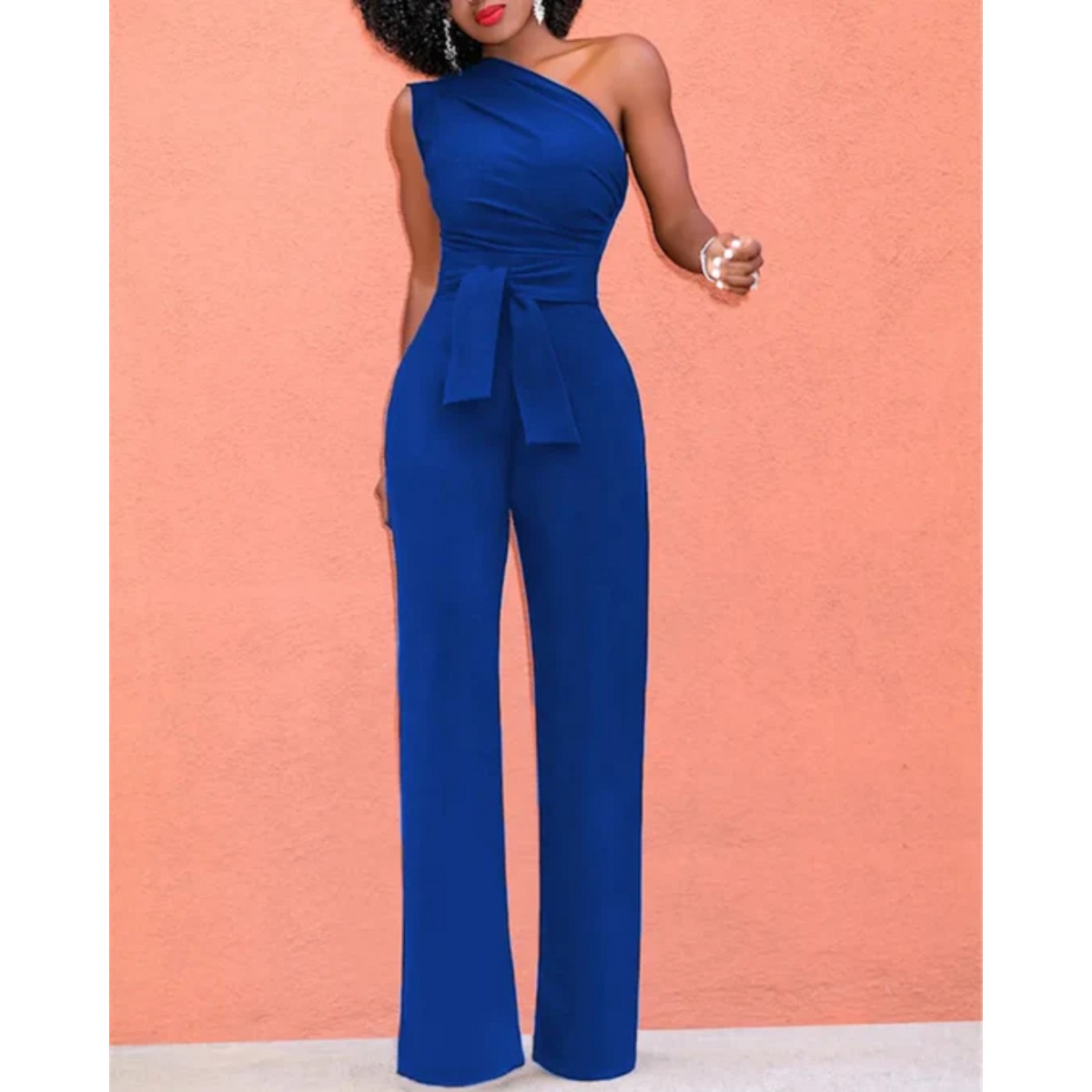 Femke | Strakke en stijlvolle jumpsuit in de kleur Blauw voor dames in Party stijl ideaal voor de herfst.
