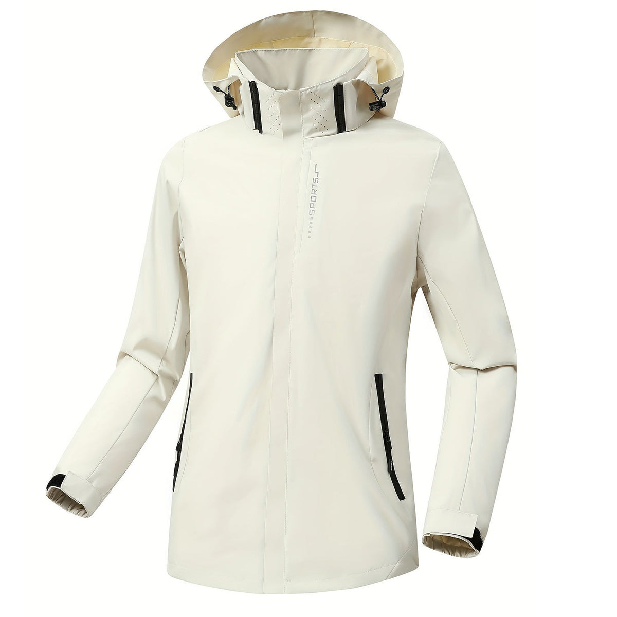 Femke | Wind- en waterdicht dames sportjack met capuchon in de kleur Beige voor dames in Outdoor stijl ideaal voor de herfst.