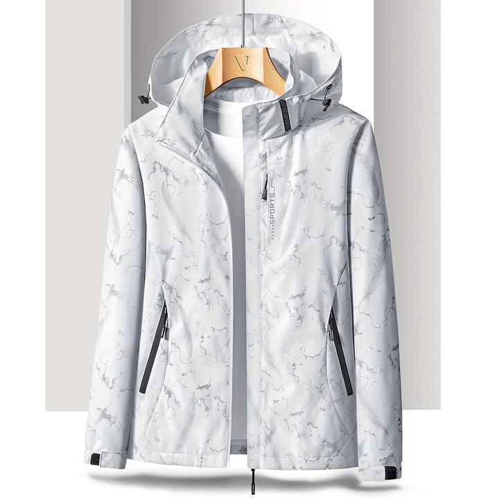 Femke | Wind- en waterdicht dames sportjack met capuchon in de kleur Wit voor dames in Outdoor stijl ideaal voor de herfst.