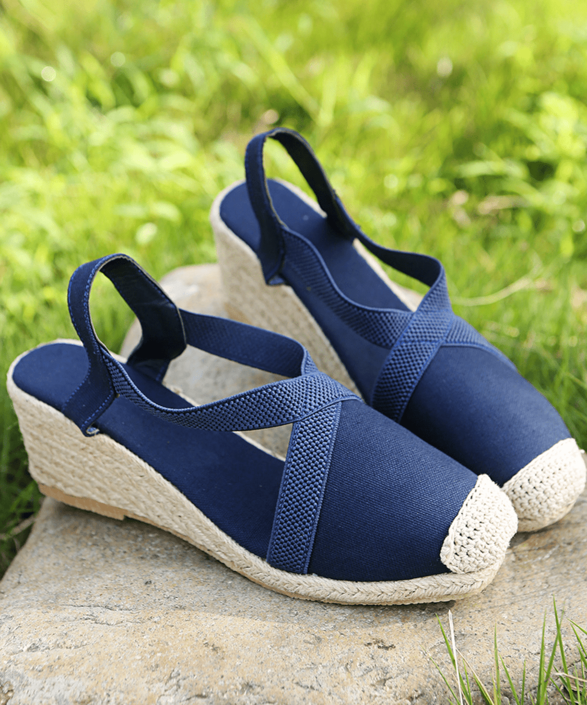 Fenne | Enkelband canvas espadrilles in de kleur Blauw voor dames in Beach stijl ideaal voor de lente.