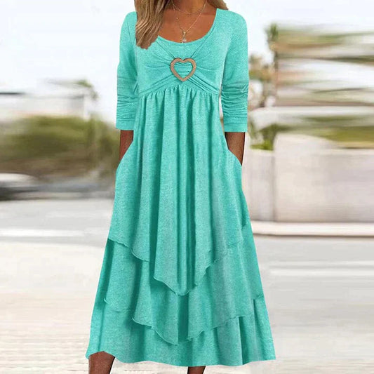 Fleur | Elegante avondjurk met eenvoudige stijl in de kleur Blauw voor dames in Party stijl ideaal voor de lente.