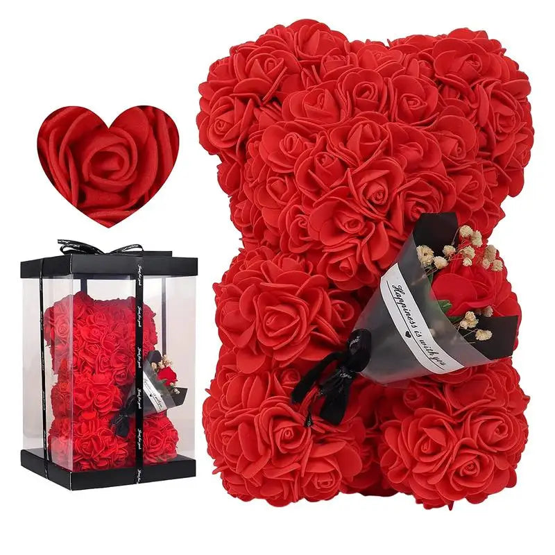 Fleur | Romantische teddybeer knuffel van rozen