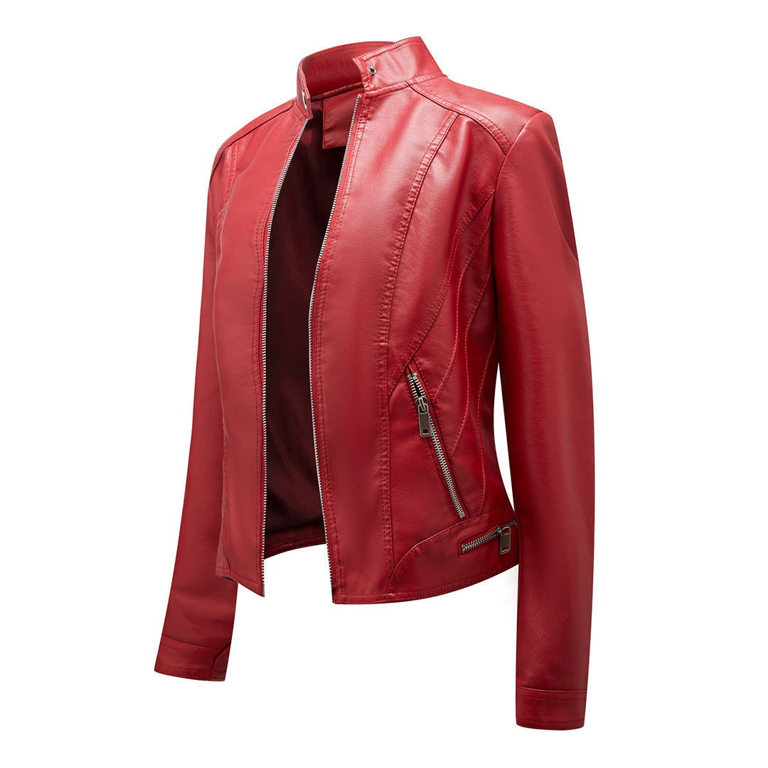 Fleur | Stijlvolle leren jas in de kleur Zwart voor dames in stijl ideaal voor de herfst.
