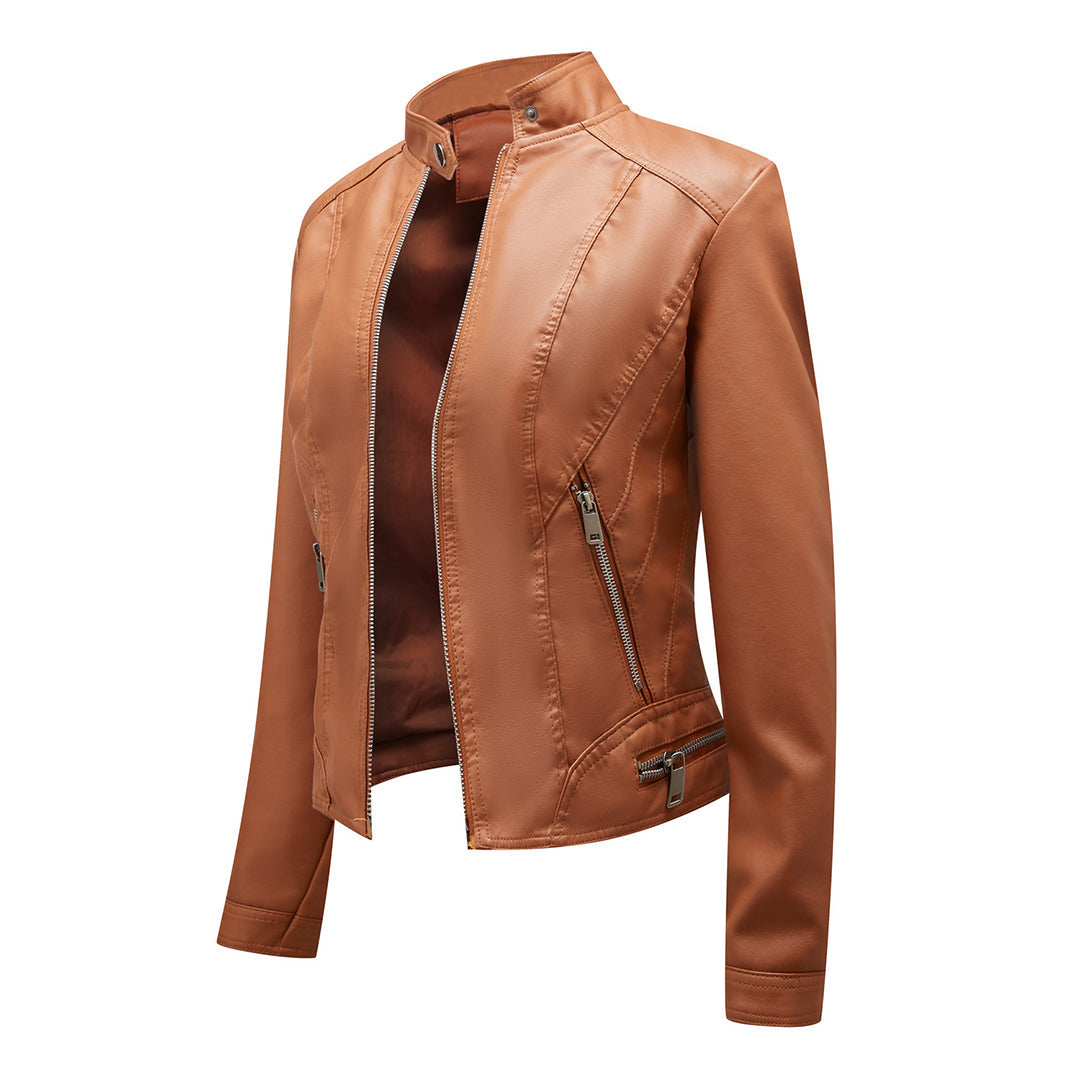 Fleur | Stijlvolle leren jas in de kleur Zwart voor dames in stijl ideaal voor de herfst.